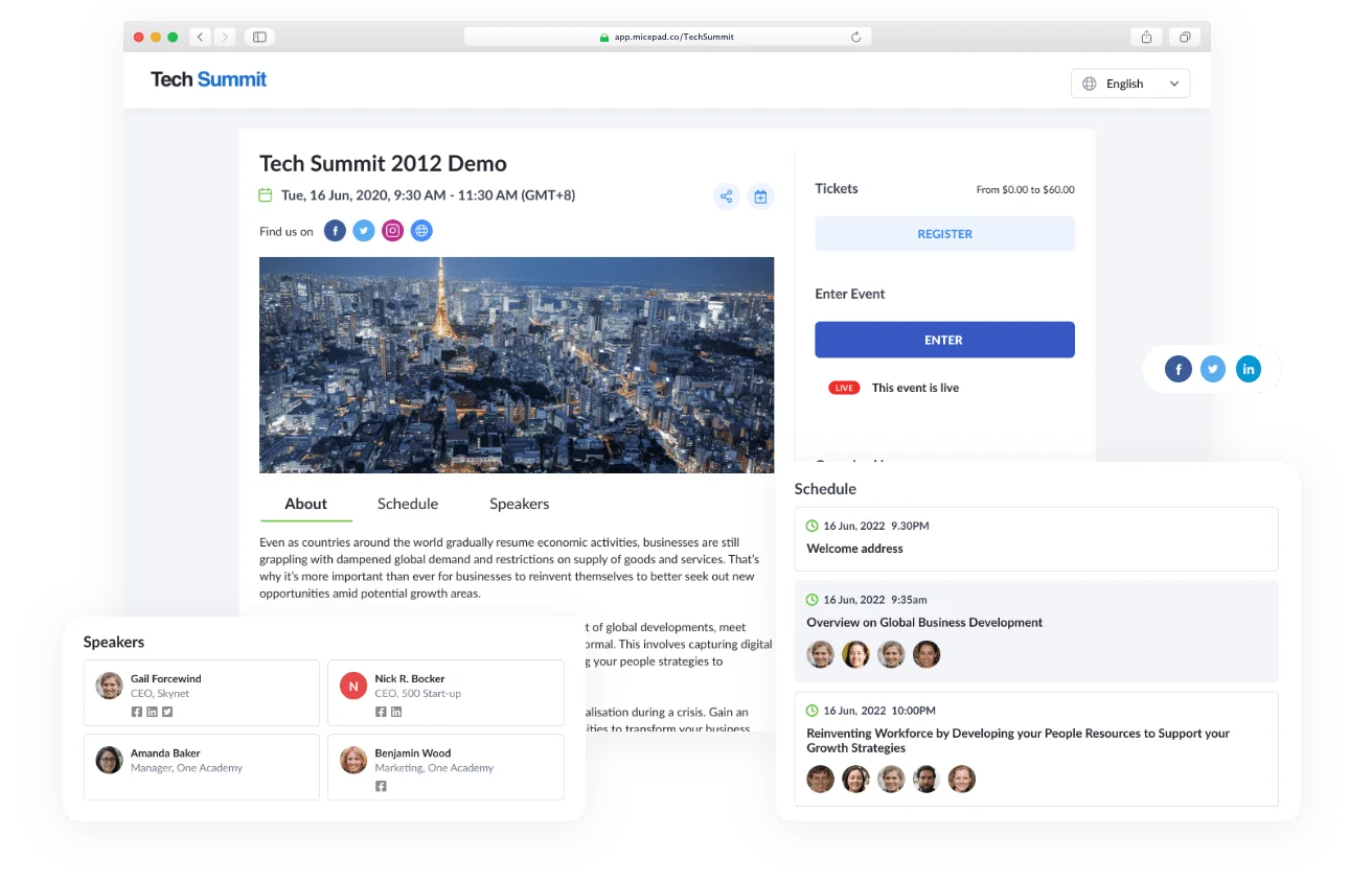 End-to-end solution for your virtual event